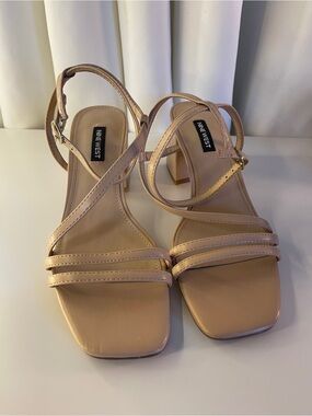 Nine West - Nude Strappy Block Heel Sandals
